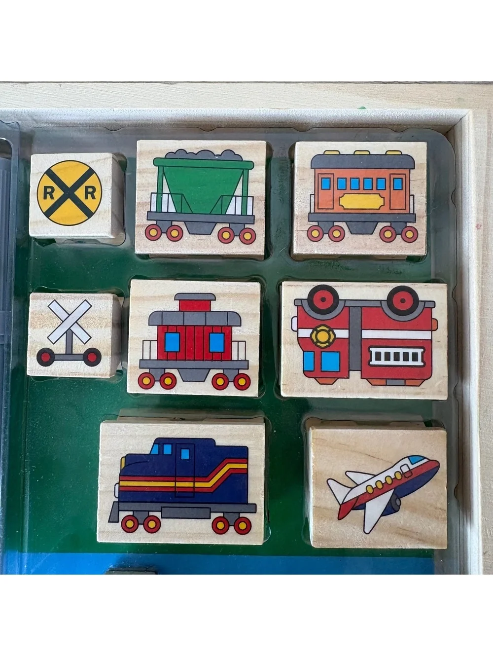 Melissa & Doug Deluxe Vehicle Wooden Stamp Set - 38 Pieces
